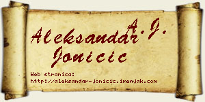 Aleksandar Joničić vizit kartica